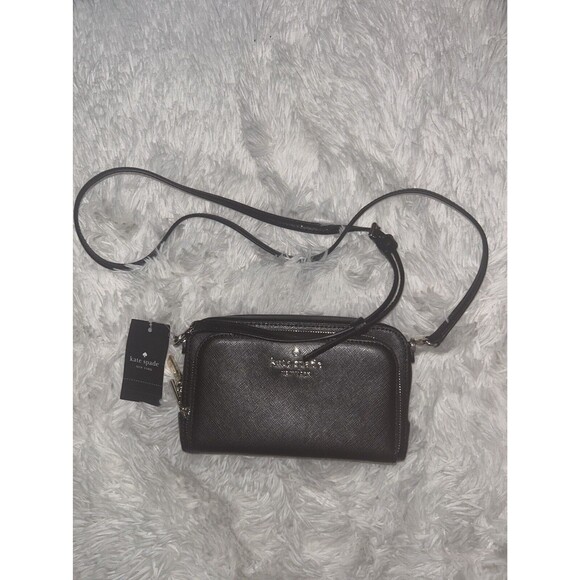 New KATE SPADE New York Black Staci Dual Zip Around Crossbody Shoulder Bag - Picture 1 of 3